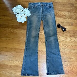 Juno Mid Rise Flare Jeans with Natural Fading